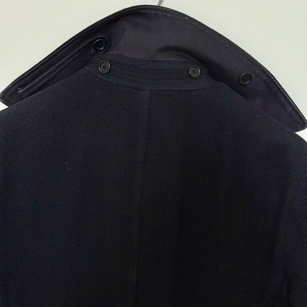 C.P. Company Navy Wool-Blend
Detachable-Hood Quilted Pea Coat - Picture 6 of 15